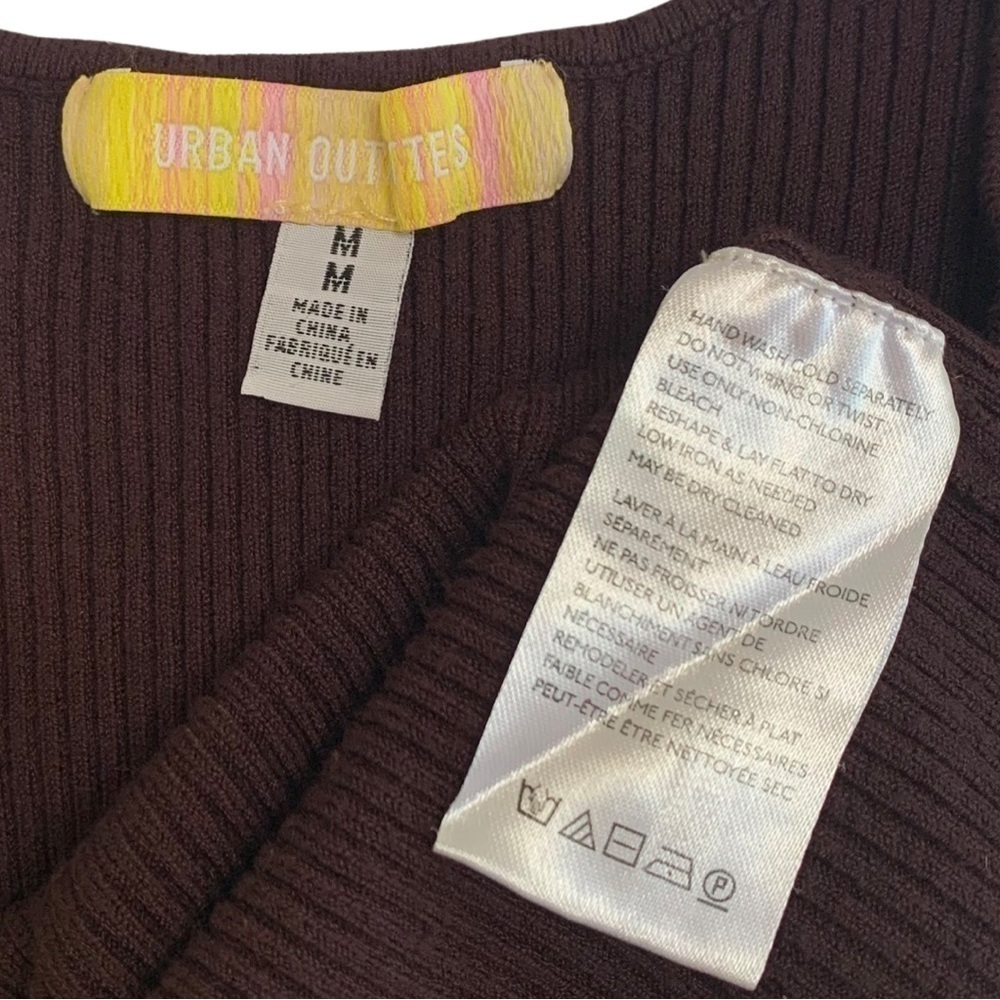 Urban Outfitters Brown Asymmetrical Ribbed Knit Side Cut Out Tank Top - Picture 15 of 16